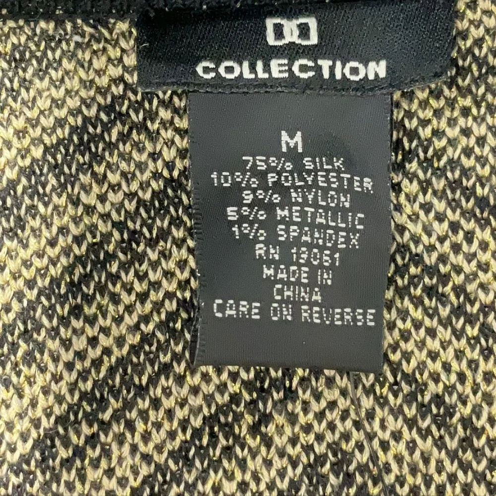 DD Collection Cardigan Luxury Chevron Black and Gold, Silk Blend, Size M - Picture 5 of 8